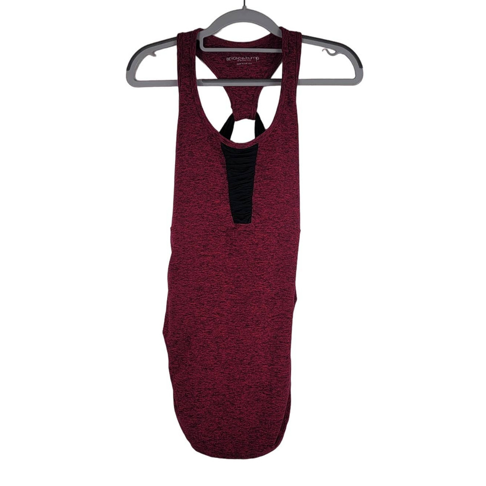 Beyond Yoga Beyond the Bump Burgundy Maternity Athletic Tank L
